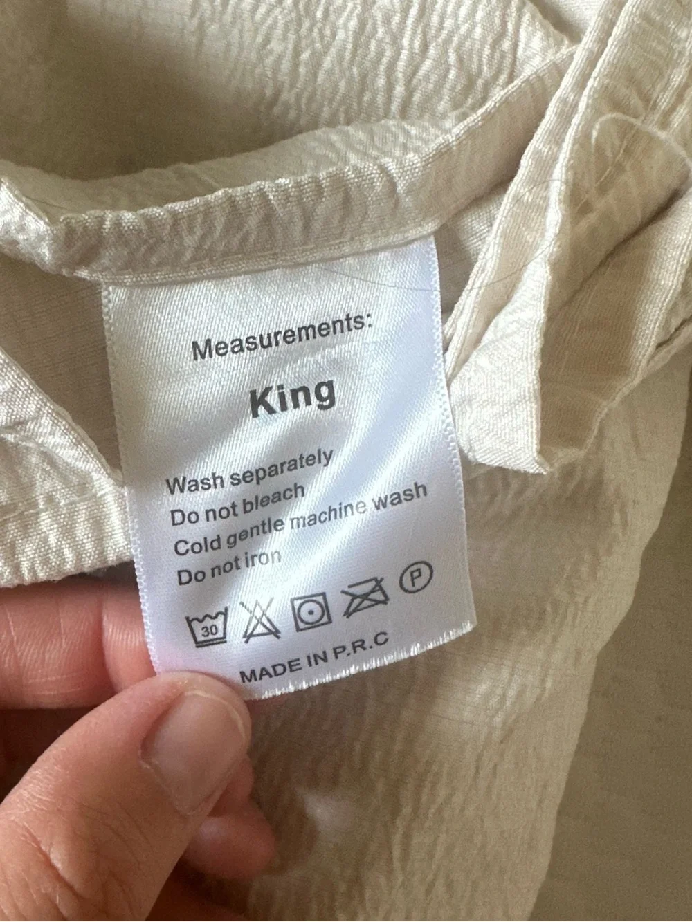 Linen Neutral Cream King Sheets